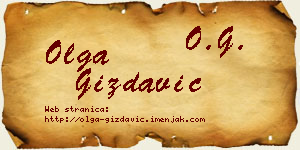 Olga Gizdavić vizit kartica